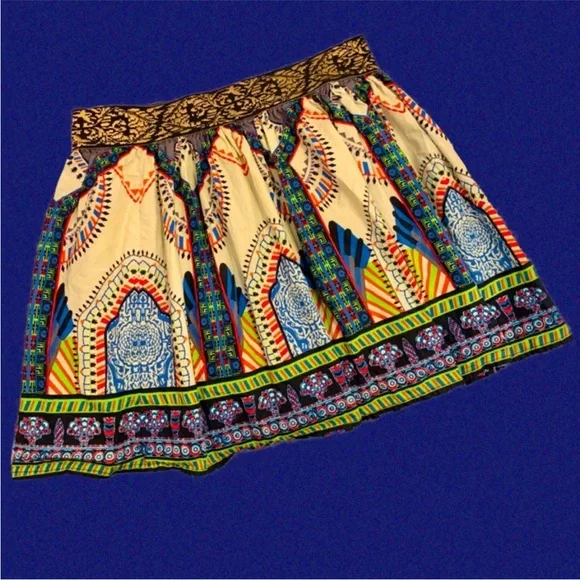 Flying Tomato Colorful Patterned Women's Skirt Tribal Flair Mini Large - Picture 3 of 7